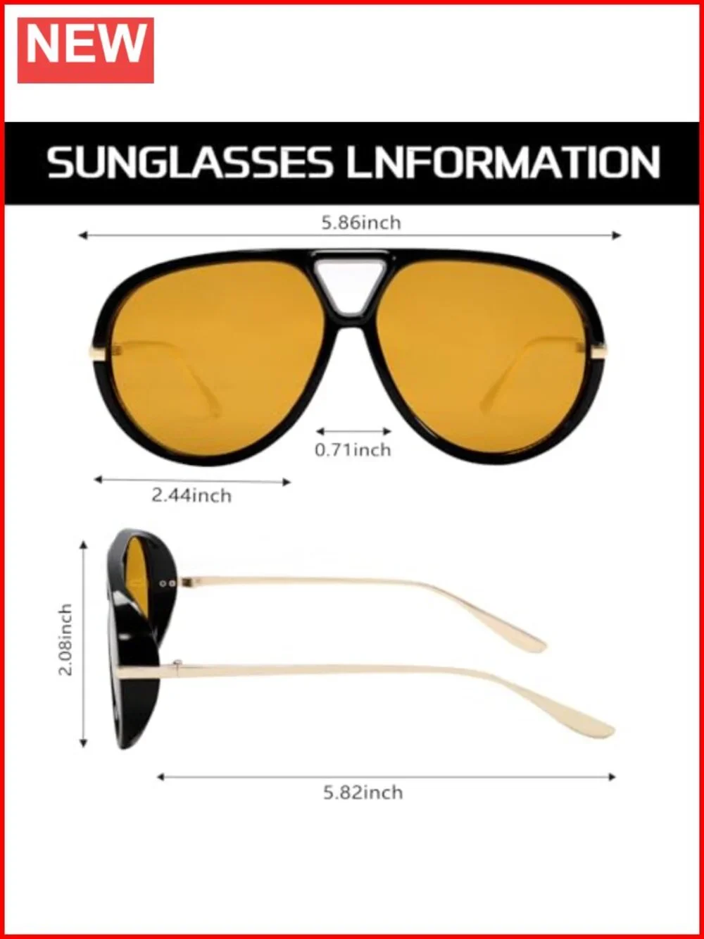 Retro Oversized Gold Metal Aviator Sunglasses, UV Protection, Vintage Summer